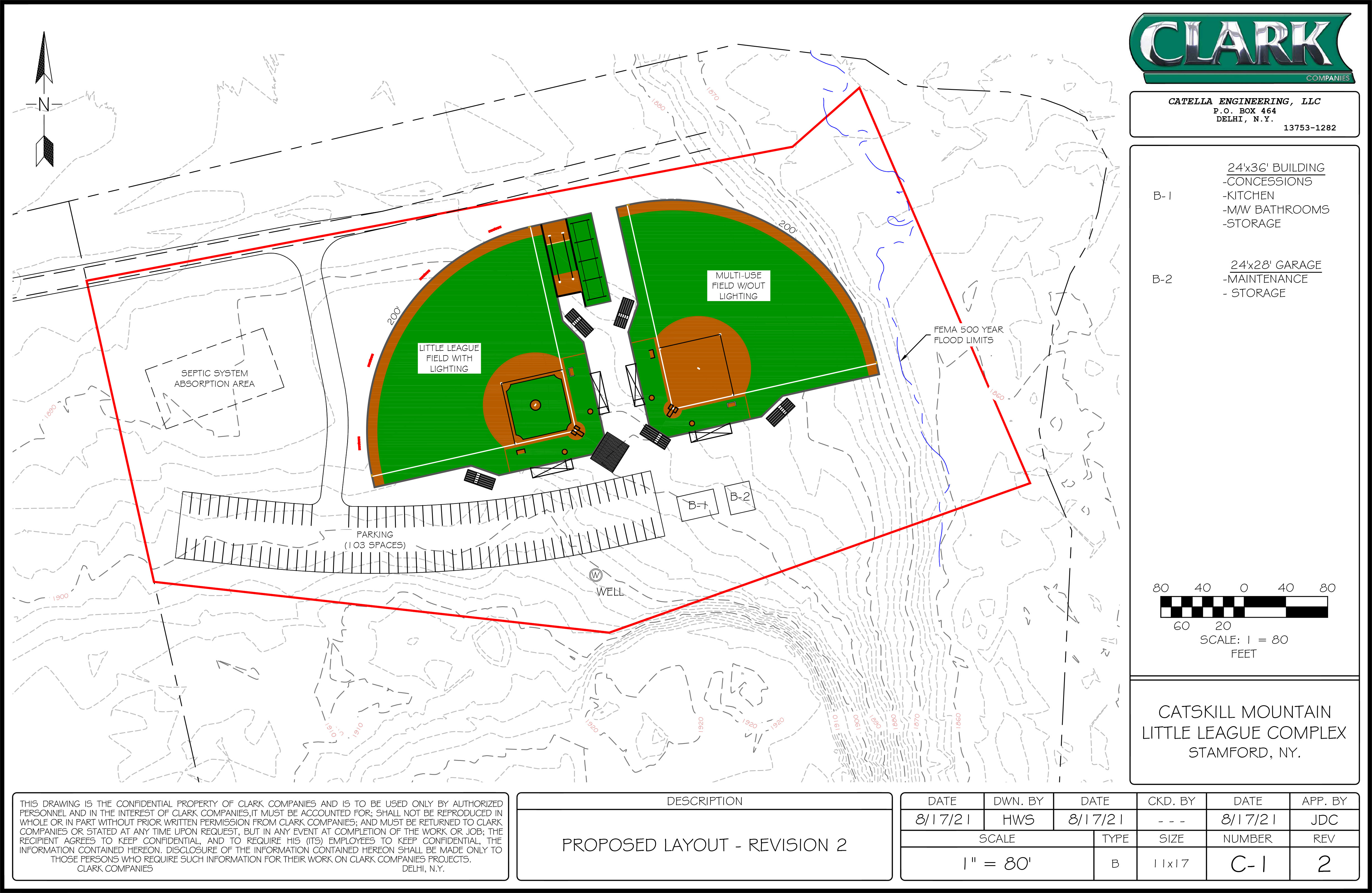 Clark Layout - Rev 2 Little League Field October 2021